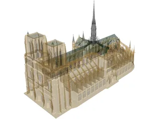 Cathedral Notre Dame 3D Model preview