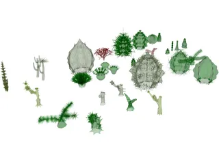 Cactuses Collection 3D Model preview