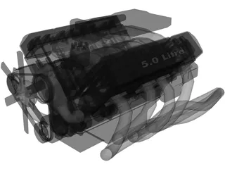 V8 5.0 Litre Engine 3D Model preview