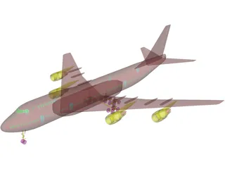 Boeing 747-200 3D Model preview
