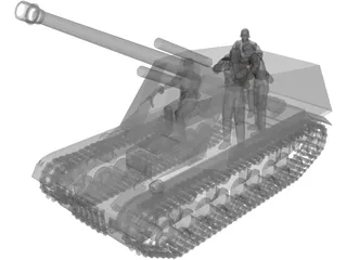 Sd.KfZ 165 Hummel Mobile Artillery 3D Model preview