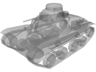 Type 95 Ha-Go Light Tank 3D Model preview