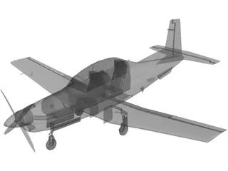 North American T-6 Texan II 3D Model preview