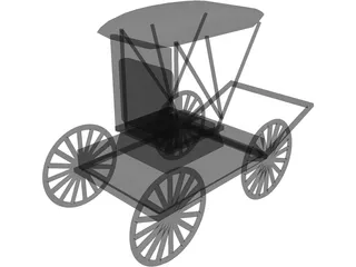 Buggy Horse Drawn 3D Model preview
