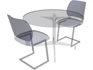 Table with Chairs 3D Model preview
