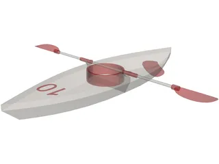 Kayak 3D Model preview