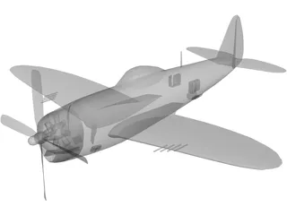 Republic P-47D Thunderbolt 3D Model preview