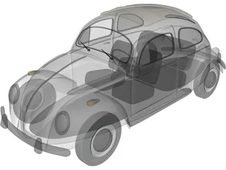 Volkswagen Beetle (1963) 3D Model preview