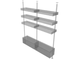 Bookcase 3D Model preview
