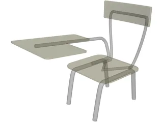 Student Desk 3D Model preview