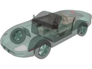 Jaguar XK8 Convertible (2000) 3D Model preview