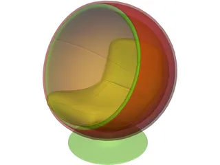 Egg Chair 3D Model preview