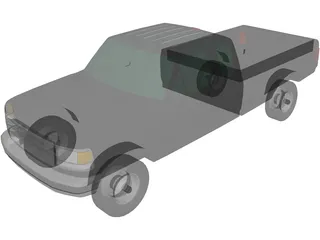 Ford F-350 Pickup Extended Cab (1993) 3D Model preview