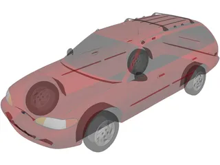 Ford Escort Wagon (1995) 3D Model preview