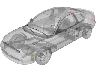 Plymouth Neon Coupe (1997) 3D Model preview
