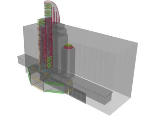 Artist Marquee with Neons 3D Model preview