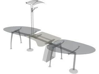 Super Office Desk 3D Model preview
