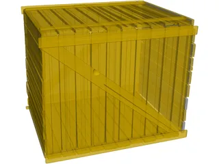 Wooden Crate 3D Model preview