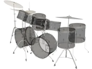 Ludwig 14Pc Drum Kit 3D Model preview