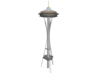 Seattle Space Needle Tower 3D Model preview
