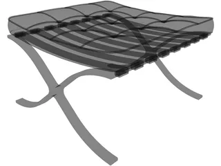 Mies van der Rohe-Barcelona Stool 3D Model preview