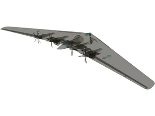 Northrop XB-35 Flying Wing 3D Model preview