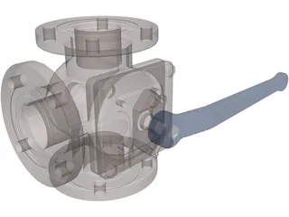 3-Way Valve 3D Model preview