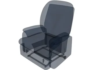 Leather Recliner 3D Model preview