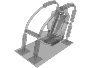 Racing Sim Seat 3D Model preview