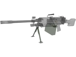 Squad Automatic Weapon 3D Model preview