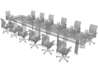 Table with Chairs 3D Model preview