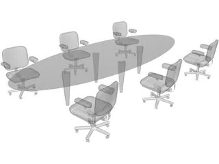 Table with Chairs 3D Model preview