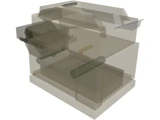 Office Printer-Fax Machine 3D Model preview