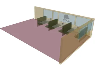 Diner Booths 3D Model preview