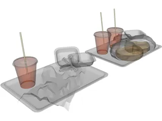 Fast Food Meals 3D Model preview