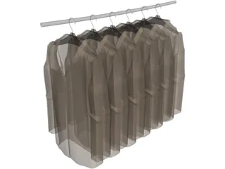 Jackets on Hangers 3D Model preview
