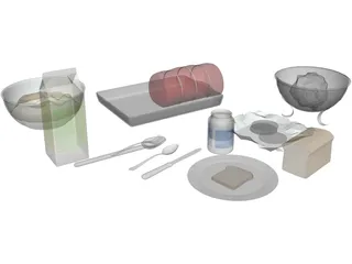 Meal Prep Items 3D Model preview