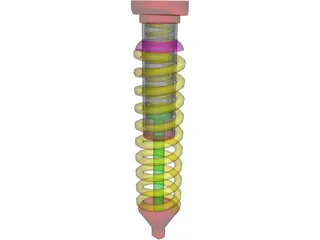 Coilover Suspension (Spring and Shock) 3D Model preview