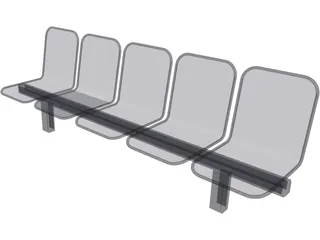 Airport Chairs 3D Model preview