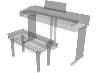 Electronic Keyboard 3D Model preview