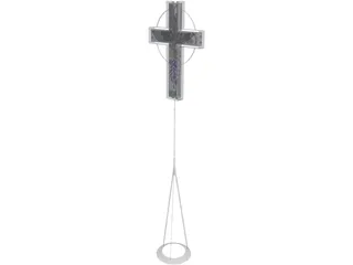 Carved Processional Cross 3D Model preview