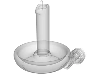 Bedtime Candle and Holder 3D Model preview