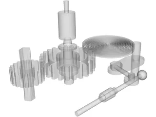 Cogs and Gears 3D Model preview