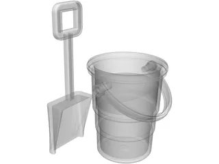 Sand Pail and Shovel 3D Model preview