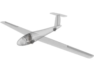 Sailplane Glider 3D Model preview
