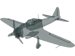 Mitsubishi A6M Zero 3D Model preview