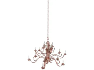 Bronze Chandelier 3D Model preview