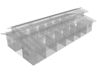Horse Stalls 3D Model preview