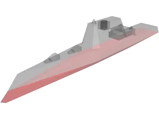 DDX Multi-Mission Stealth Destroyer 3D Model preview