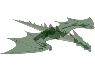 Little Green Dragon 3D Model preview